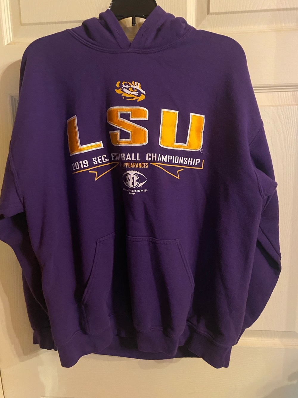 Men’s xl LSU Purple Hooded Sweatshirt - College Football Championship